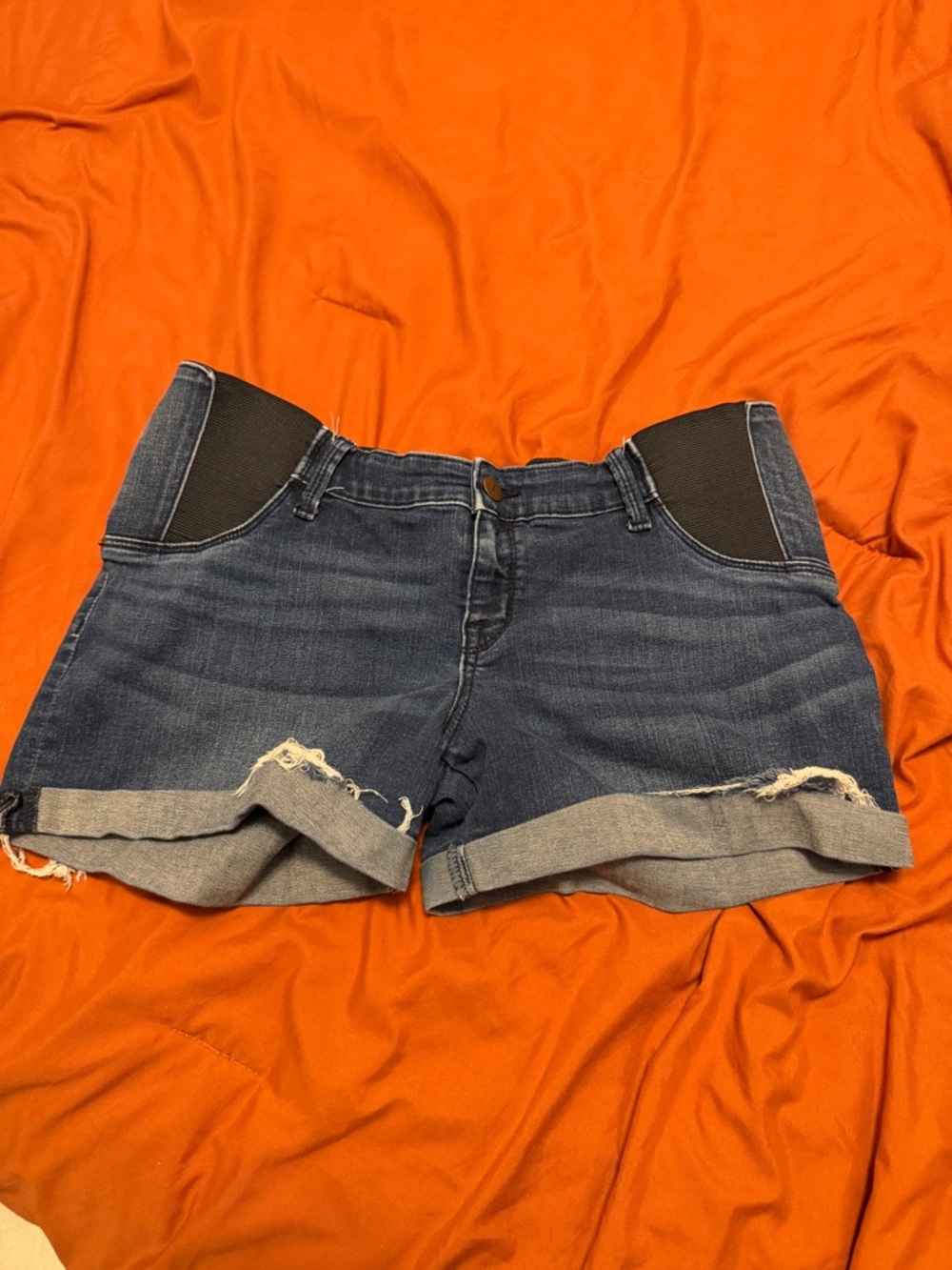 Isabel Maternity by Ingrid & Isabel Dark Blue Roll-Cuff Denim Shorts
